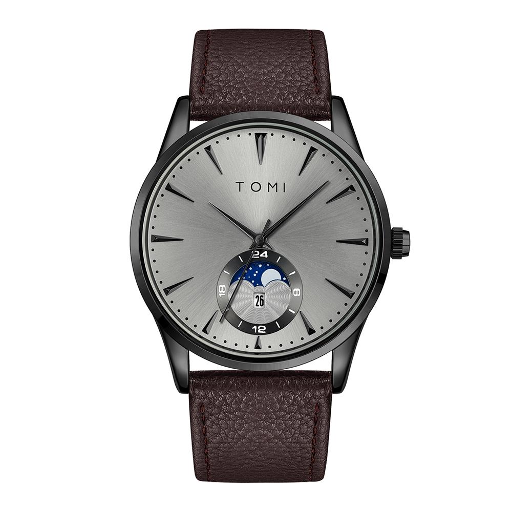 Men Luxury Leather Strap Watch Business and Leisure Large Dial Calendar Men Quartz Watch Relogio Masculino