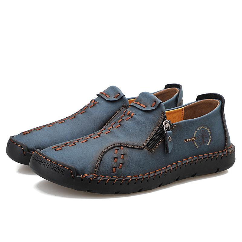 Fashion Spring Slip-On Leather Casual Shoes Men Loafers Soft Men Flats Sneakers Man Shoes Outdoor Driving Footwear Zapatos Plus Size