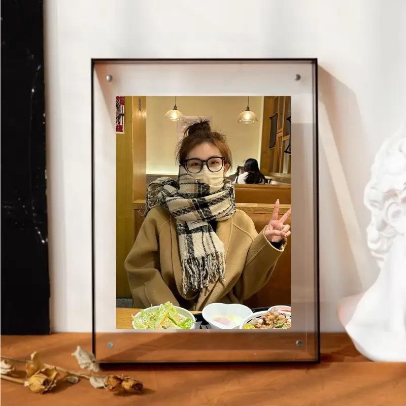 Autumn and winter Korean scarf female Internet celebrity new plaid tassel versatile retro thickened warm student scarf shawl tide