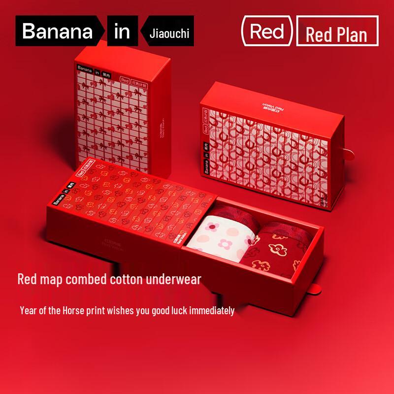 

Bananain Women s 501C Red Plan Antibacterial Printed Briefs 2-Pack 2XL