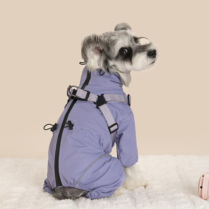 Full Coverage 4-Legged Dog Raincoat Windproof Waterproof Pet Rain Jacket All-Inclusive Outdoor Dog Coat