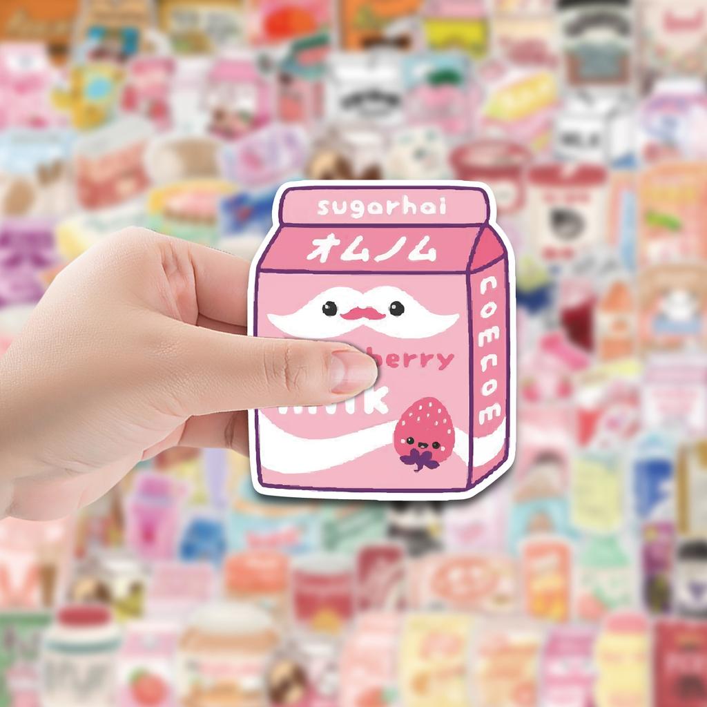 100 Snack Packaging Graffiti Stickers Suitcase Refrigerator Water Cup Decoration Stickers Waterproof Creative Stationery Stickers