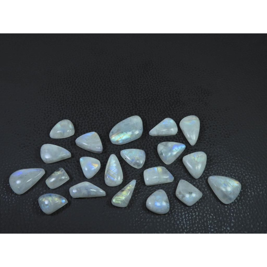 182Cts. Natural Rainbow Moonstone Fancy Cabochon Loose Gemstone 20Pcs Lot C-692
