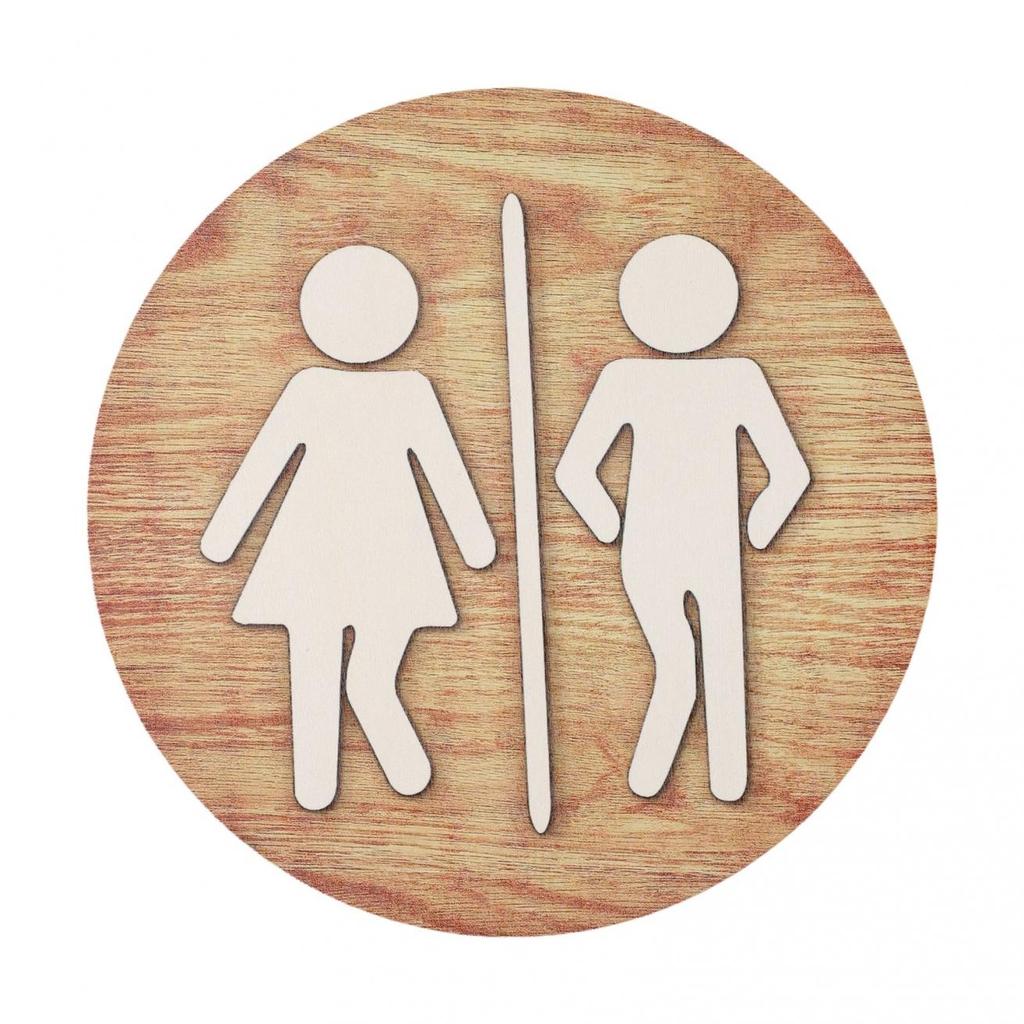 Bathroom Wooden Sign Bathroom Creative Toilet Wall Sign Door Decoration