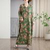 Dimanaf 2025 Women Plus Size Spring Long Dress Loose Floral Dress Basic Casual Maxi Vintage Printing Holiday