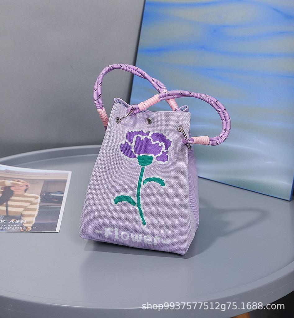 New Woven Ring Buckle Bag Knitted Bag Three-dimensional Magnetic Buckle Handbag Handbag Handbag Knitting
