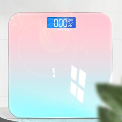 Gradient Color Intelligent LCD Electronic Scale Digital Display Glass Weight Scale Balance Body Health and Weight Loss Battery