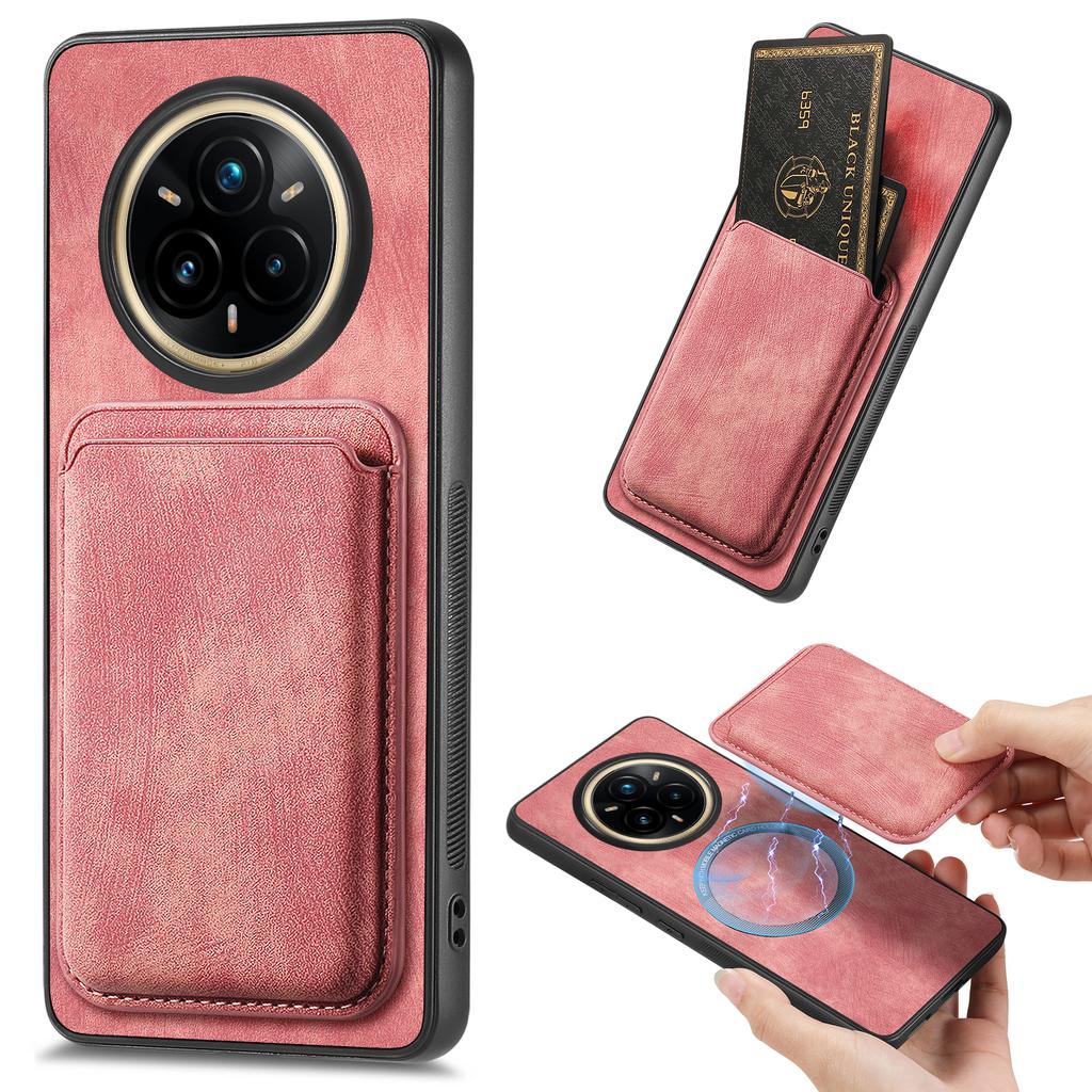 For Realme 14 Pro 5G Magnetic Case Leather Back Cover with Detachable Card Holder
