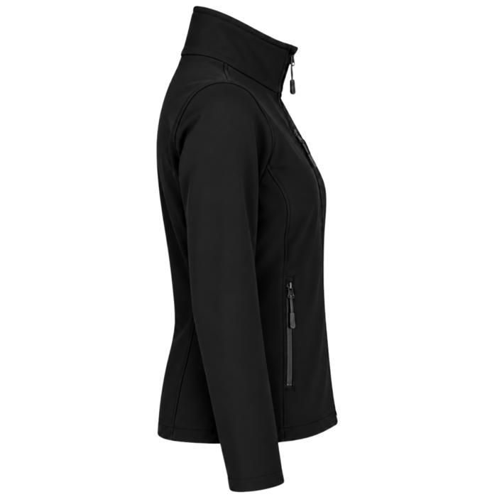 Veste Softshell Femme Noire 300 g/m² – Coupe-Vent et Résistante à la Pluie - Taille : XL - Noir