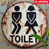 Funny Round Metal Vintage Rusty Bathroom Sign Xcm for Bathroom and Home Decoration