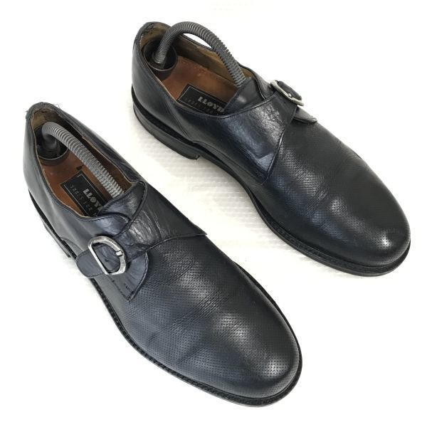 Lloyd Mesh Leder Monk Strap Schuhe Schwarz Größe 43 9F 27.5cm Hergestellt in Deutschland(GEBRAUCHT)