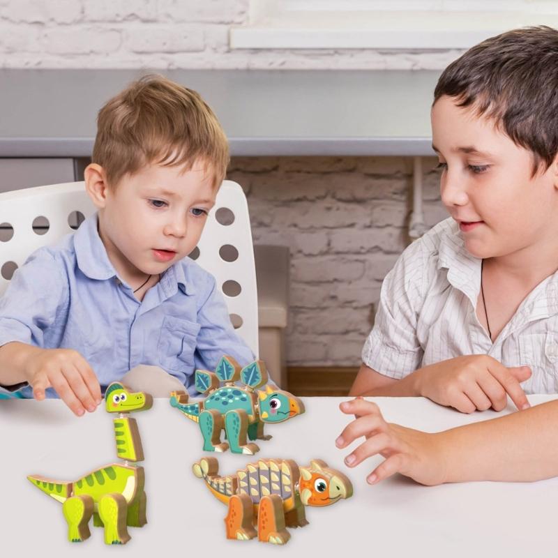Magnetic Dinosaur Construction Toy For Children 4-8 Years Old Interactive Learning Activity For Cognitive Development