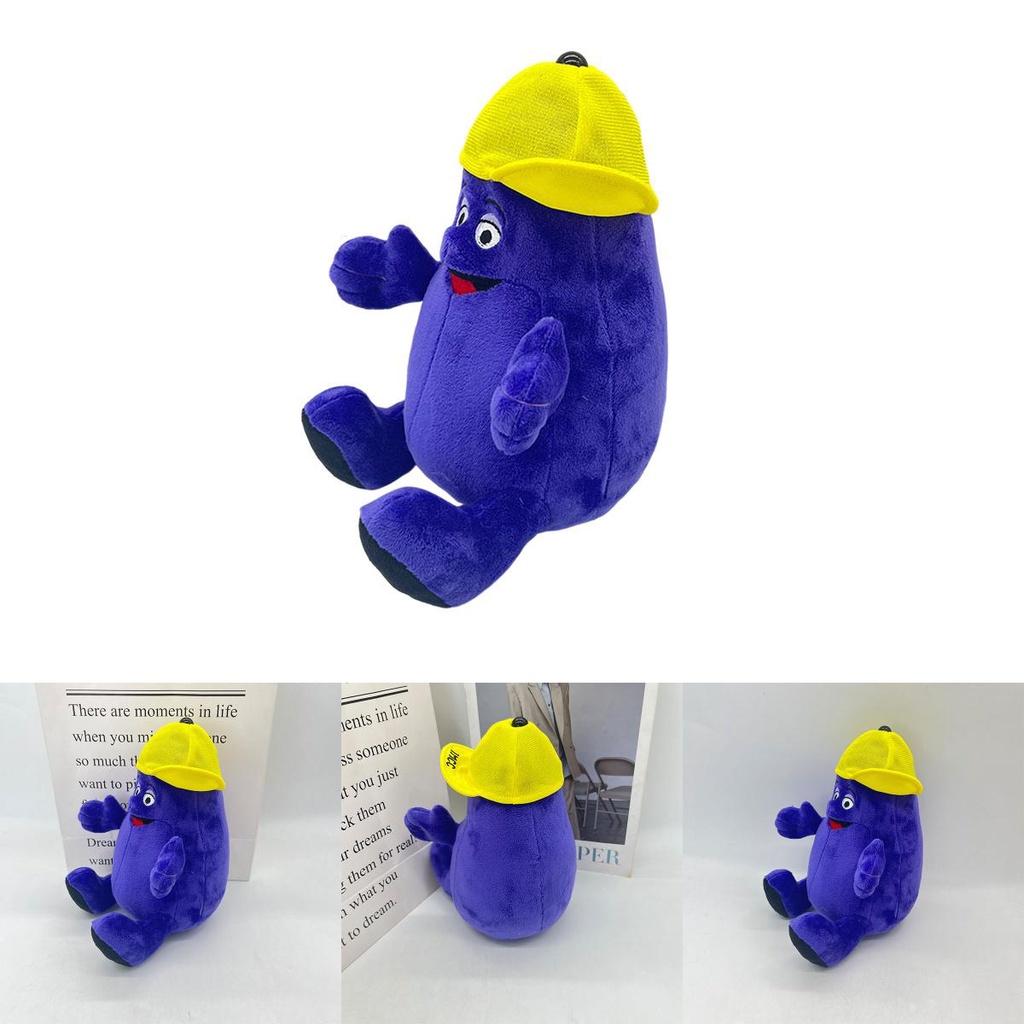 Grimace Shake Yellow Hat Plush Toy Cartoon Animal Design 18cm Height Customizable