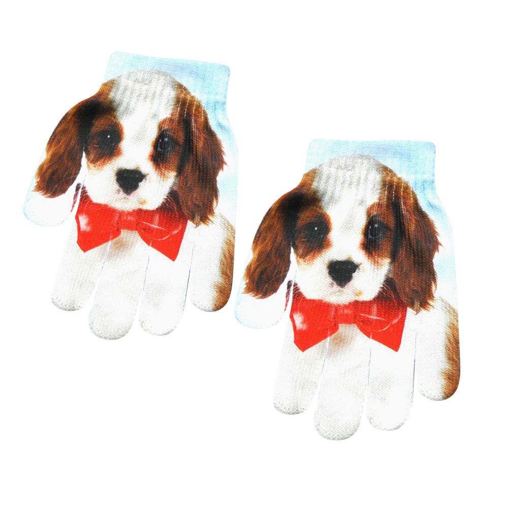 Niños Niñas Invierno Cálido 3D Estampado Animal Tejido Mascota Guantes Lindos Moda