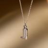 Lady Stainless Steel Gold Plated Trendy Western Cowboy Boots Link Chain Pendant Necklace Gift