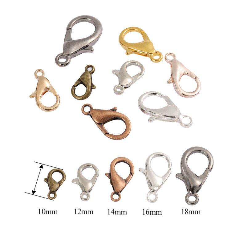 50pcs 100pcs 200pcs Lobster Clasps Jewelry Making Materials Hooks Chain Closure DIY Accessories Supplies For Bracelets Necklaces