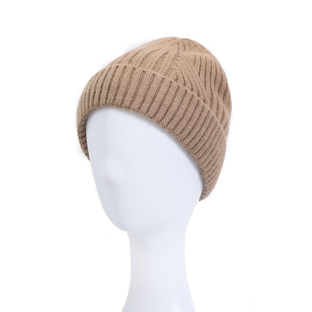 European and American new acrylic solid color light board knitted hat autumn and winter warm thickened sleeve windproof wool hat