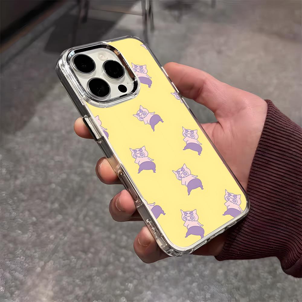 Anime Buriburizaemon Pig Phone Case For IPhone 17 Air 16 E 15 14 13 12 11 Plus Pro Max Electroplated Transparent Soft Shell