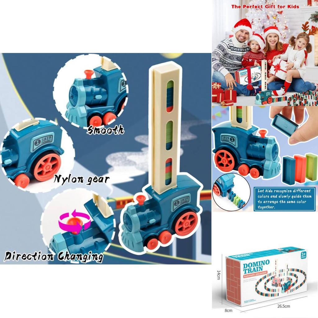 Plastic Domino Train Playset With Sensor Control For Children Interactive Learning