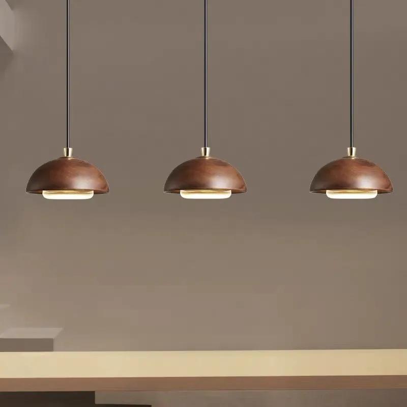 Modern creative LED pendant light Nordic retro bedside wooden light restaurant bar home decoration bedside lighting fixture