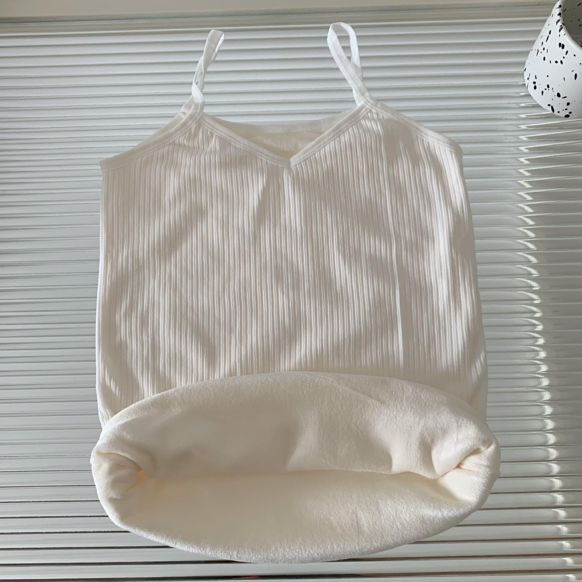 

Женский плюшевый жилет с V-образным вырезом, облегающий, теплый, и рубашка One Size белый