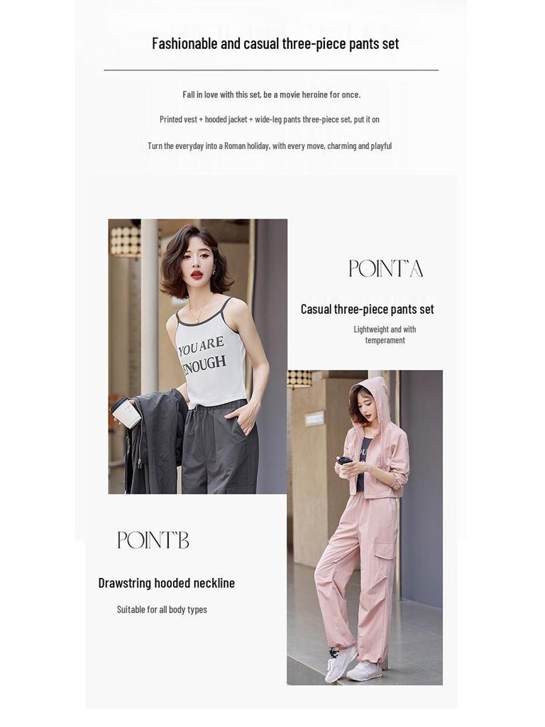 Women's Trendy Small-Size Three-Piece Workwear Sports Set - Spring 2025 Collection