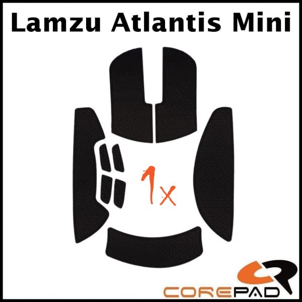 Corepad Soft Grips for Lamzu Atlantis Mini Wireless, 1 Set (Black)