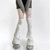 Y2k Women Leg Warmer Soft Solid Color Over The Knee Tie-up Thigh-high Leg Warmers Socks for Party Street