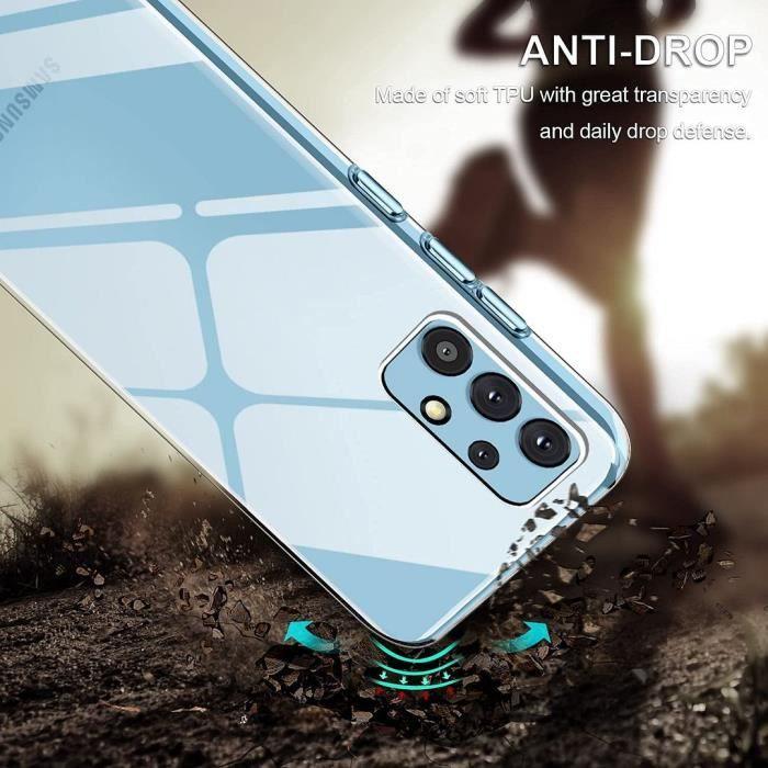 Pack Coque Transparente pour Samsung A32 4G (6,4") Verre Trempé Inclu Souple Protection Renforcée Anti Choc Silicone