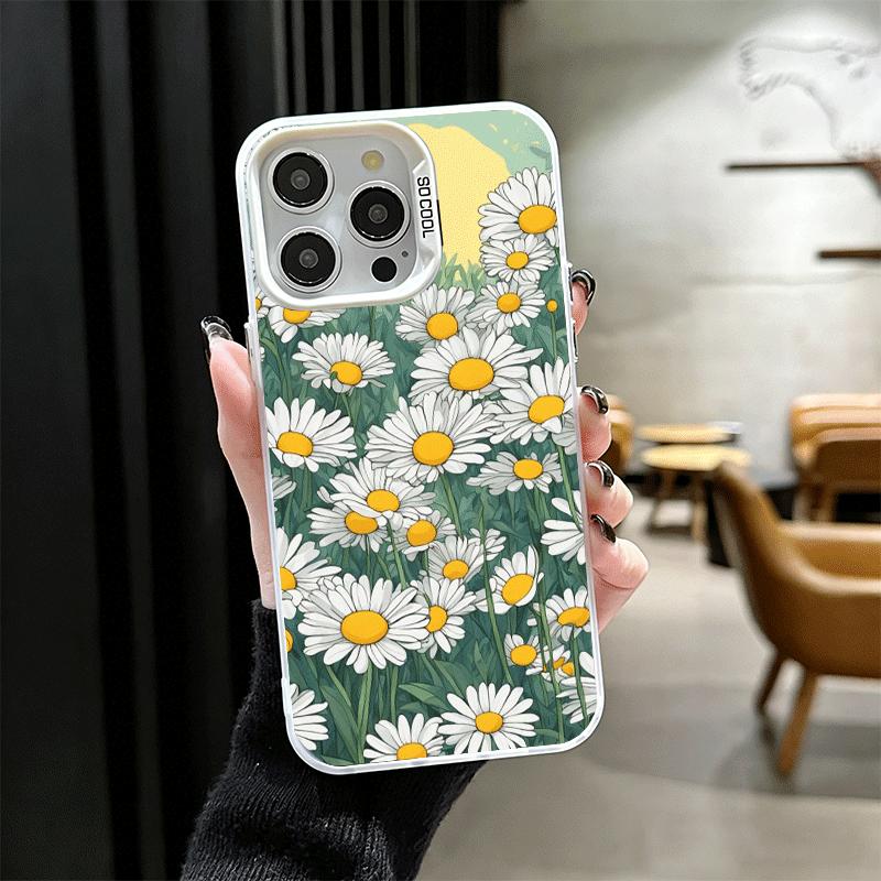 

Daisy Flowers Aesthetics Soft Phone Case for iPhone 15 16 17 Pro Max 17Air 16E 14 Plus 13 12 Mini Shockproof Cover Back Shell iPhone 12 Pro