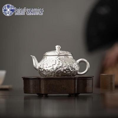 Zheng Wenqiang Gilt Silver Ceramic Teapot