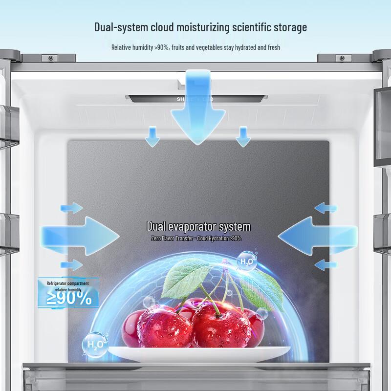 MeiLing 507L Zero-Gap Ultra-Thin Cross-Door Refrigerator