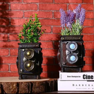 Vintage Retro Camera Model Figurine Home Decoration Modern Art Office Desk Decoration Pen Holder Storage