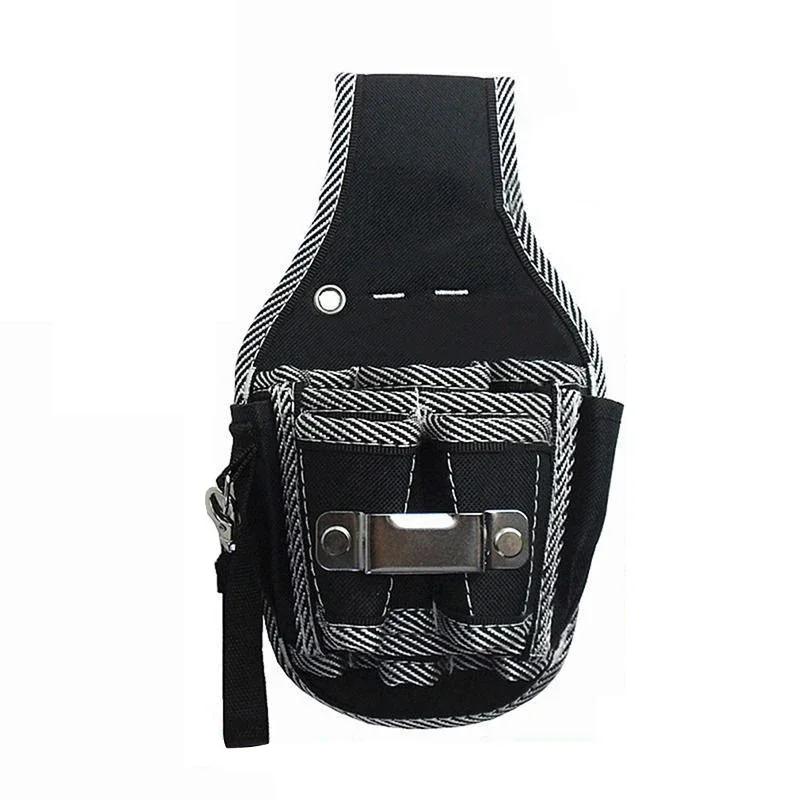 

Профессиональный плотницкий поясной подсумок для инструментов: Прочный полиэстер, хранение на уровне пояса и держатель для дрели - Идеально для ремонта дома чёрный