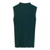 Half High Neck Sleeveless Vest Base Top for Spring Style, Paired with Knitted Women's Clothing