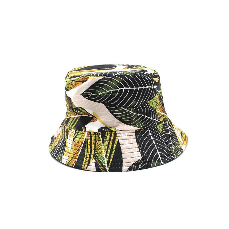 Bucket Hat Women'S Spring And Summer Outdoor Printed Cotton Double-Sided Foldable Men'S Sun Protection Hat Fishing Shade Basin Hat