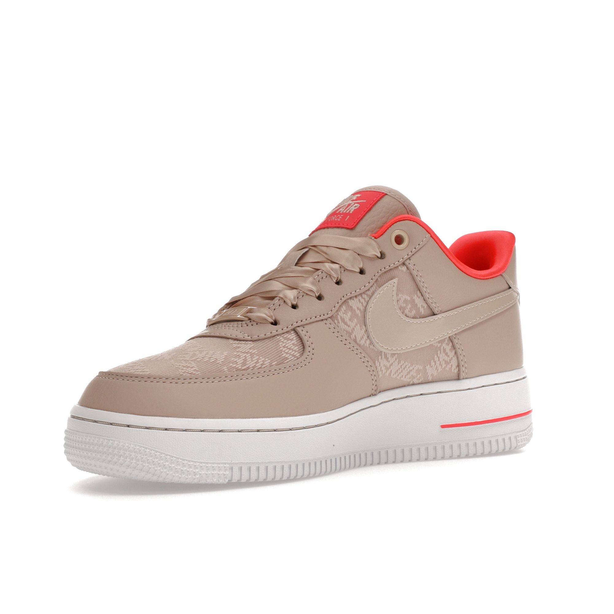 Женские кроссовки Nike Air Force 1 07 Fossil Stone Laser Crimson Pink White DQ7782-200 — фото 4