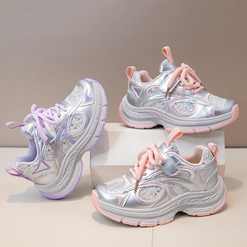 Kinder Papa-Schuhe 2025 Frühling neue Mode trendige Klassenkameraden Laufen leicht atmungsaktiv Mädchen Sportschuhe