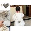 Trendy Mini Children's Crossbody Bag With Adorable Pearl Heart Design For Girls