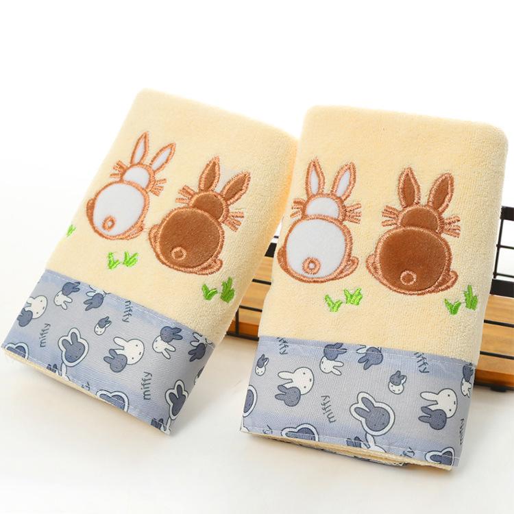 Embroidered Microfiber Face Towel 35x75cm, 400g - Thick, Absorbent, Quick-Drying for Daily Use
