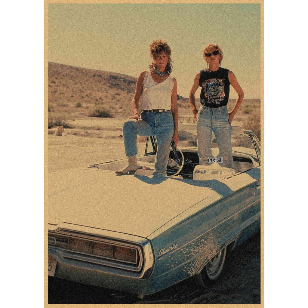 Thelma & Louise Retro Poster Kraftpapier Wandkunst Wandbild 364