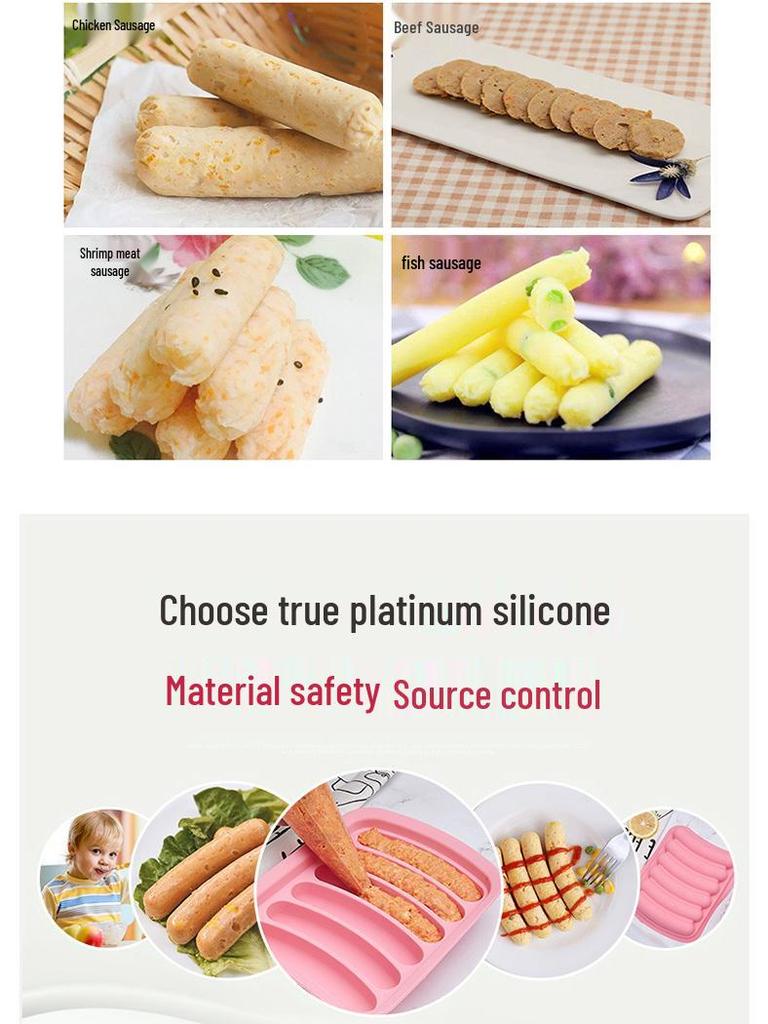 In-Stock Silicone Sausage Mold: DIY Six-Cavity Hot Dog Maker with Lid - Ideal for Baking.