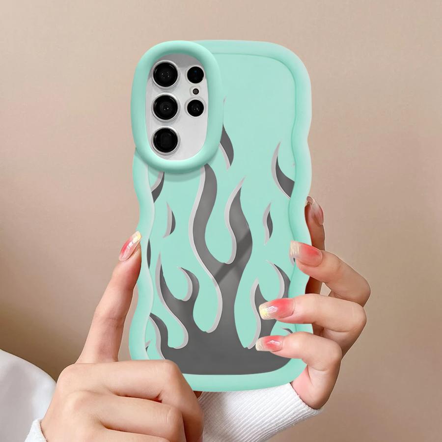 Case for Samsung Galaxy S23 Plus S21 S22 Ultra S20 FE A26 S24 A25 S25 Soft Phone Cover A54 A55 A24 A36 A35 A34 Creative Flame
