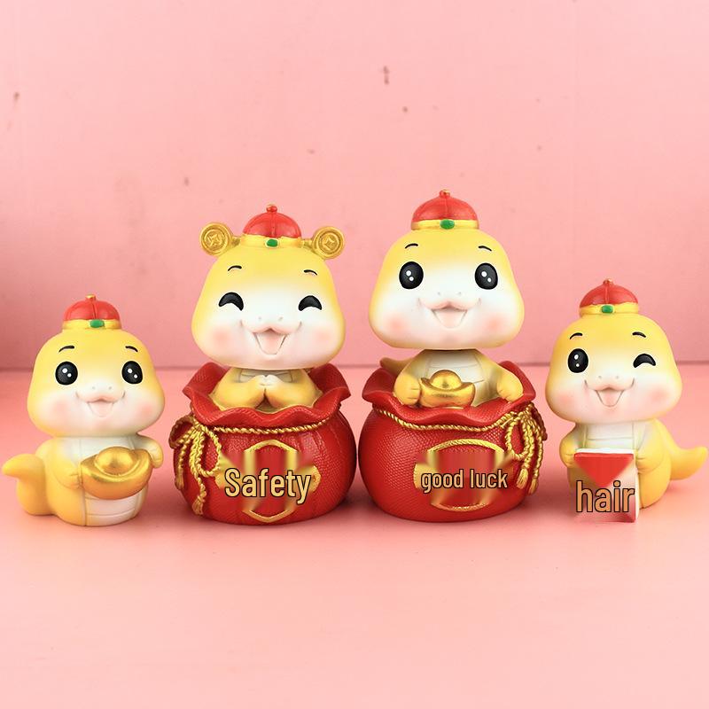 Adorable Bobblehead Resin Figures for Car or Desk Decoration - Perfect New Year Gift
