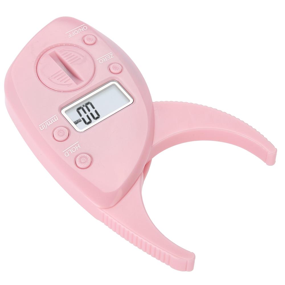 Pink Body Fat Monitors Portable Digital Skinfold Measurement Tester Measuring Caliper