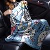1pc Lucky Rabbit Blanket Lightweight Flannel Throw for Sofa Bed Travel Camping Livingroom Office Couch Chair