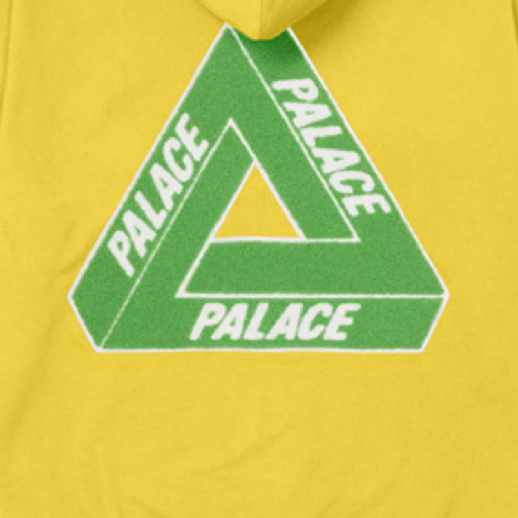 Palace Ultimo Series Tri-Chenille Hooded Sweatshirt With Triangle Logo Men hoodies Yellow PAL-FW21-408