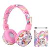 Cuffie Wireless con Microfono, Unicorno Arcobaleno per Bambini Ragazze Stereo Musica Casco Cuffie da Gioco Scheda TF per Telefono Bambini