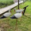 Lightweight Bird Sculpture Garden White Statue 23.6" Long Leg Standing Anti-fade Outdoor Decor Decorative Resin Ornament for Pond Yard Lawn