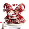 Dwarf Couple Heart-Shaped Cake Ornament Decoration for Romantic Home Valentine's Day Christmas Decor Ideal Couple Gift